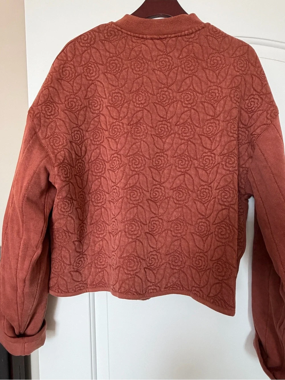 NWOT Free People Rose Zip Up Sweatshirt in Cinnamon Stick
